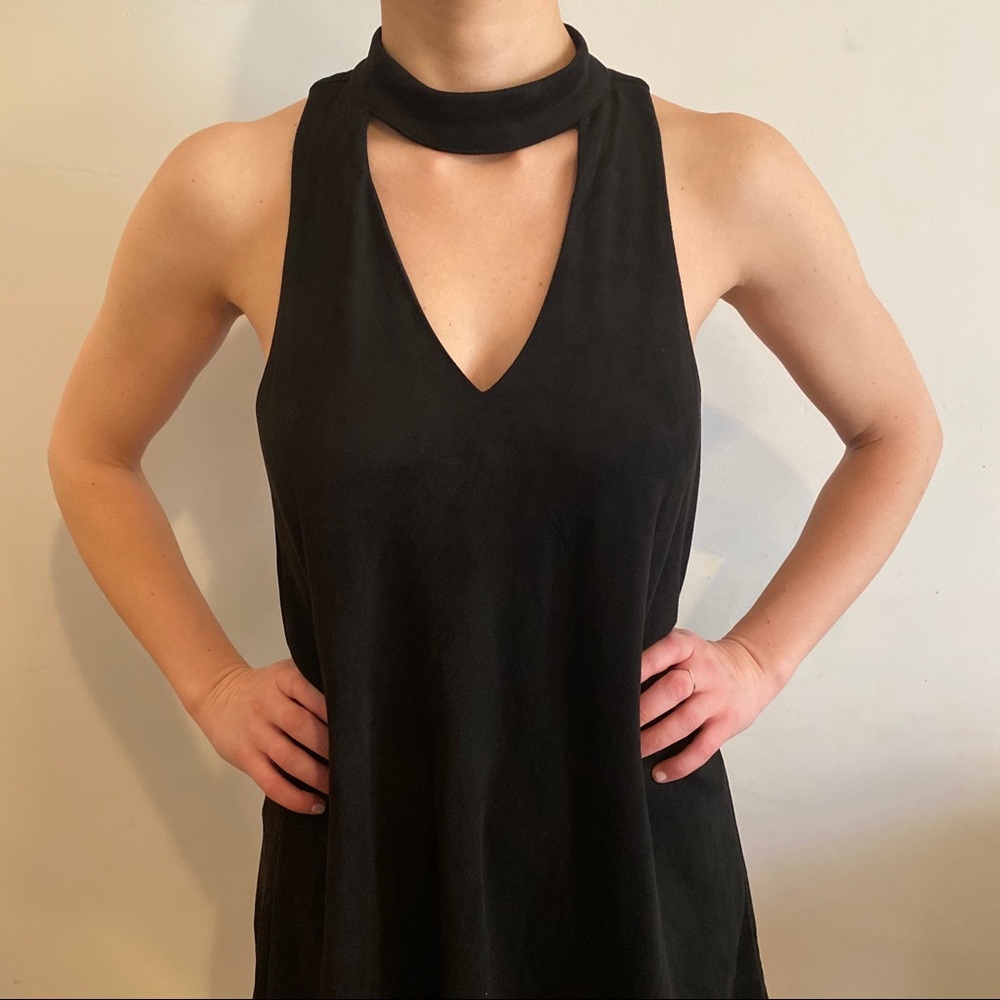 Black Faux Suede Dress